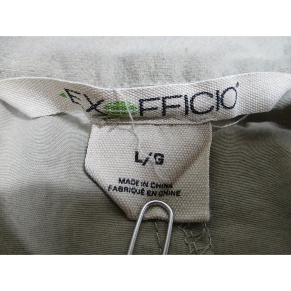 ExOfficio Vest‎ Mens Large Khaki Travel Multi Pocket Zip Front Outdoor Hiking